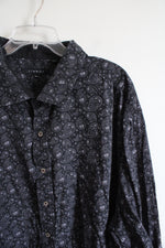 Synrgy Black & Gray Paisley Button Down Shirt | 3XL