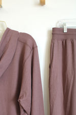 Starting Point Two Piece Ultrasoft French Terry Full Zip Light Mauve Hoodie with Matching Joggers | XL