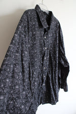 Synrgy Black & Gray Paisley Button Down Shirt | 3XL