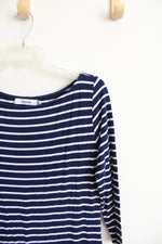 Just Fab Navy & White Striped Knit Dress | L