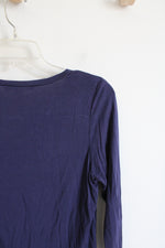 Michael Kors Navy Sheer Layered Top | XS