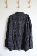 Synrgy Black & Gray Paisley Button Down Shirt | 3XL