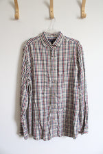Cremieux Blue Red Green & Tan Plaid Button Down Shirt | M