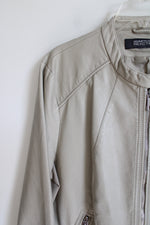 Kenneth Cole Vegan Leather Beige Jacket | XL