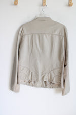 Kenneth Cole Vegan Leather Beige Jacket | XL