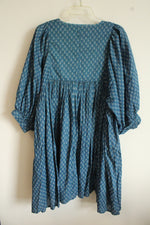 Faherty Lyla Prairie Blue Pattern Dress | L