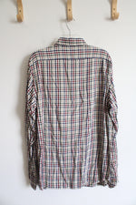 Cremieux Blue Red Green & Tan Plaid Button Down Shirt | M