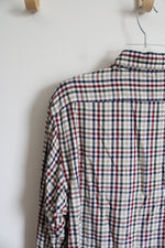 Cremieux Blue Red Green & Tan Plaid Button Down Shirt | M