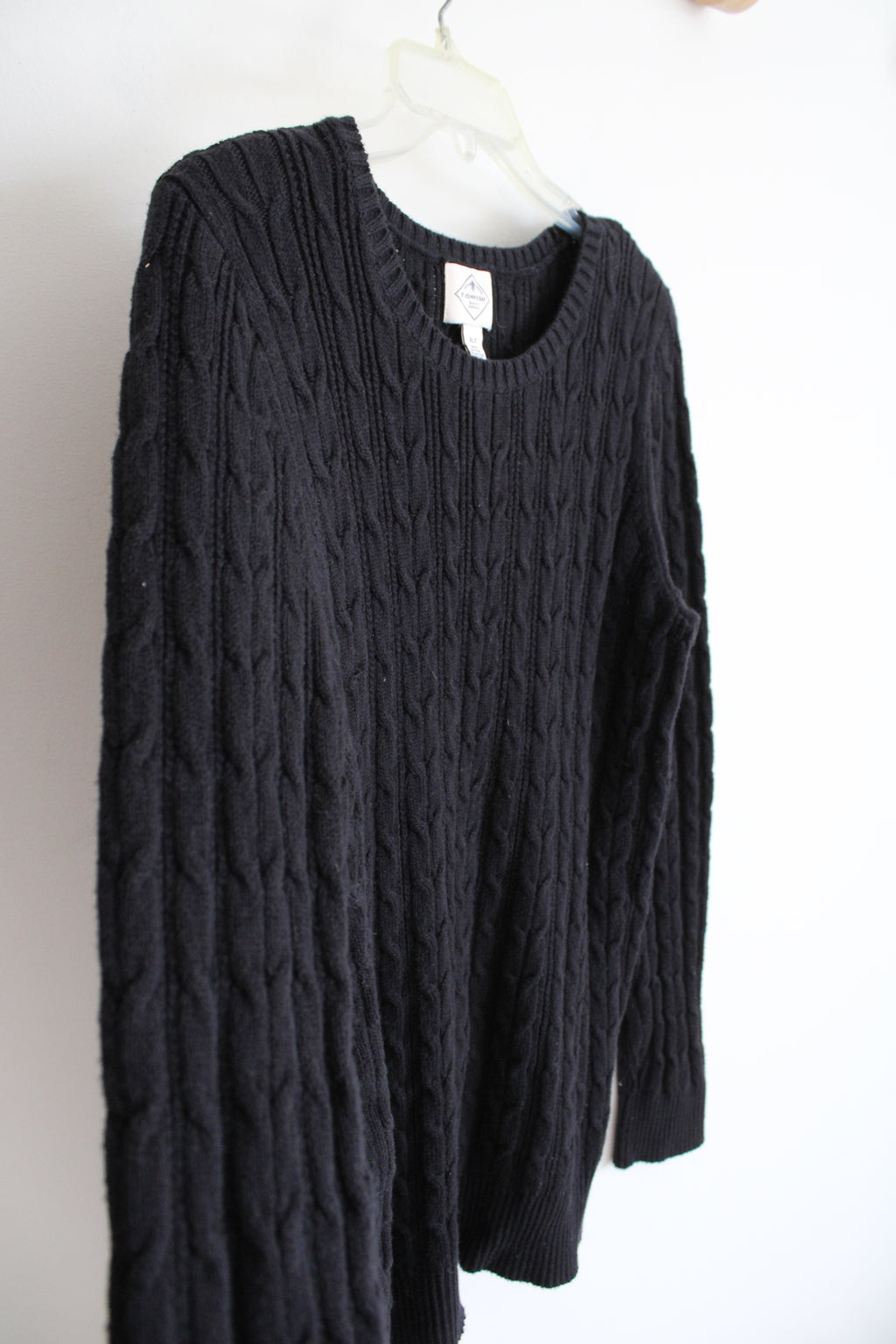 St. John's Bay Black Cable Knit Sweater | XL Tall