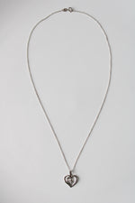 Hollow Heart Diamond Pendant Necklace