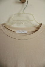 Grey Bandit Beige Ribbed Flare Sleeve Cropped Shirt | XS