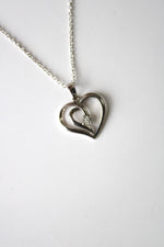 Hollow Heart Diamond Pendant Necklace
