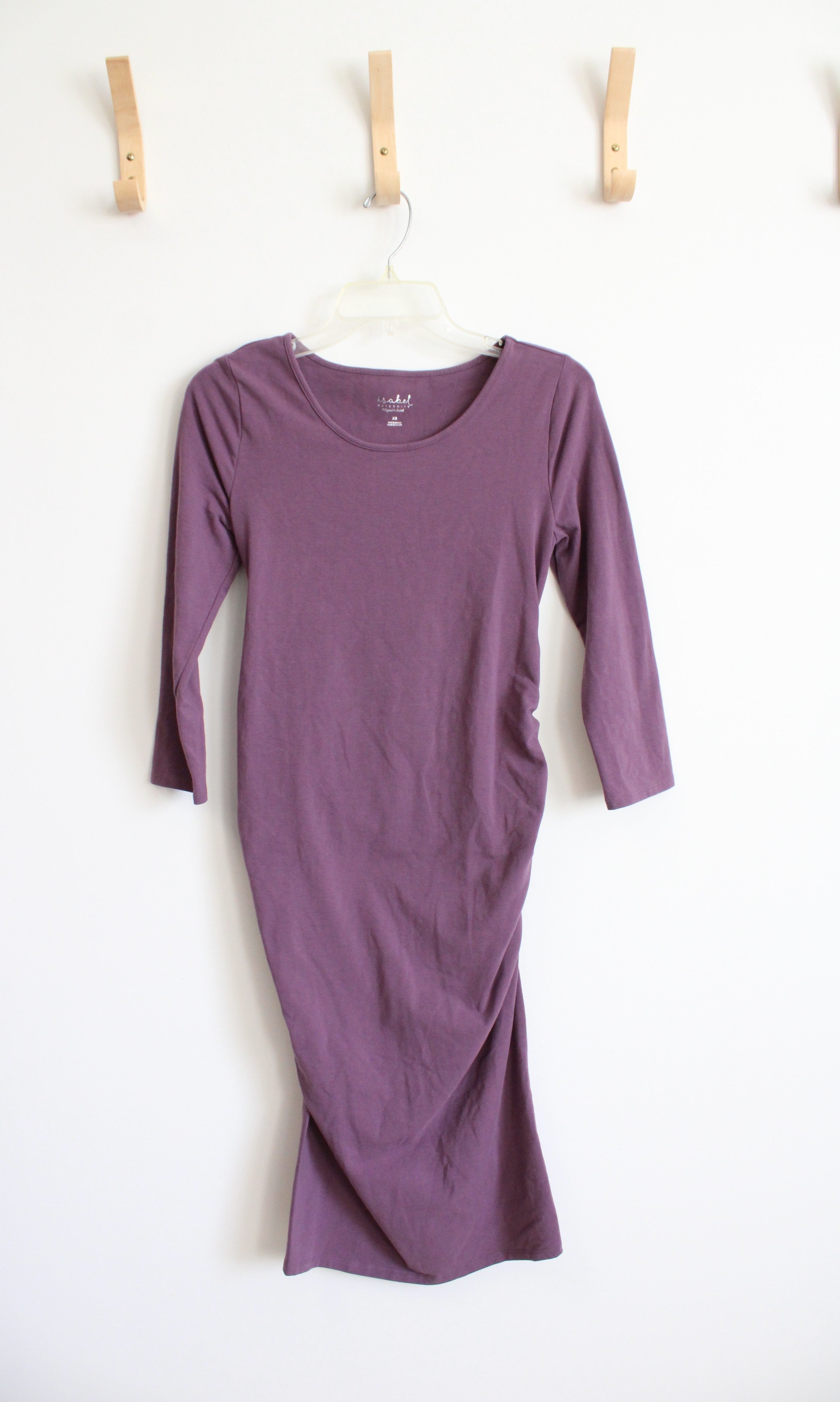 Isabel Maternity Purple Ruched Bodycon Maternity Dress | XS Isabel Maternity Purple Ruched Bodycon Maternity Dress | XS