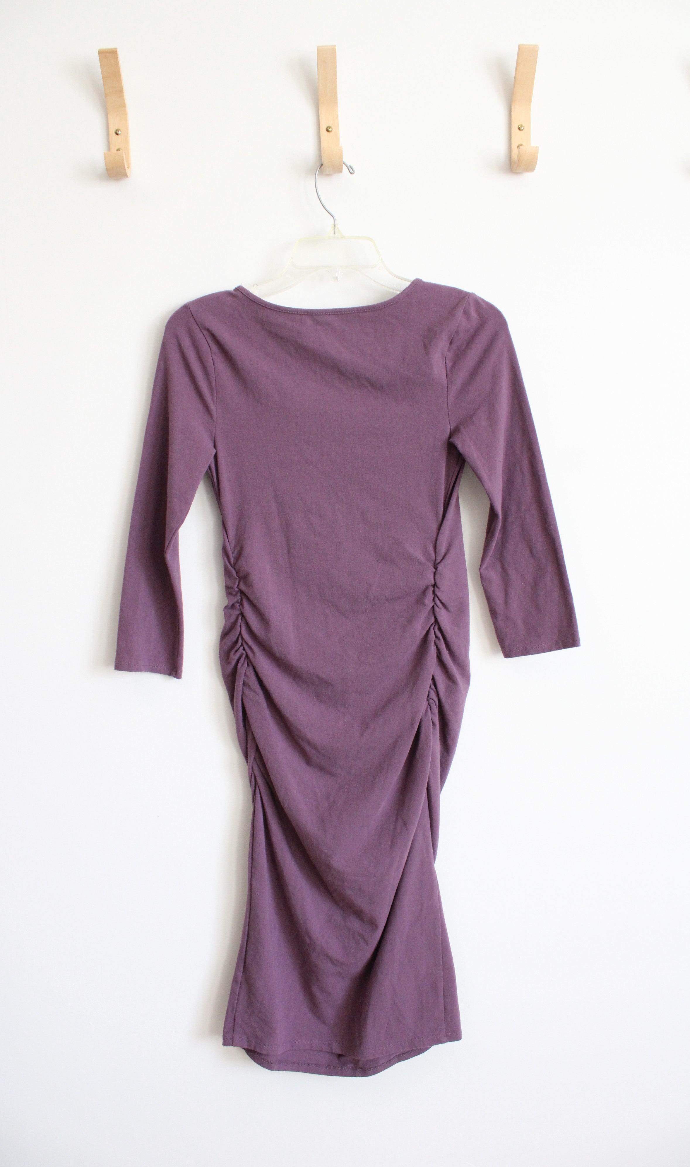 Isabel Maternity Purple Ruched Bodycon Maternity Dress