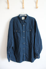 RedHead Navy Button Down Cotton Shirt | XL