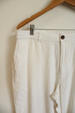 Banana Republic Cream Linen Blend Pants | 34X32