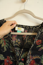 Maeve By Anthropologie Black Floral Chiffon Dress | 1X