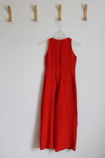 Banana Republic Orange Pleated Jumpsuit | 00 Petite
