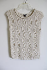 Lafayette 148 New York Cream Knit Sweater Vest | S