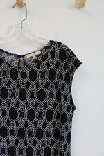 Lark & Ro Black & White Woven Chain Link Patterned Dress | XL