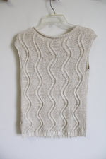 Lafayette 148 New York Cream Knit Sweater Vest | S