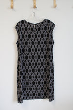 Lark & Ro Black & White Woven Chain Link Patterned Dress | XL