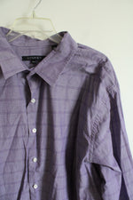 Synrgy Purple Windowpane Button Down Shirt | 2XL Tall