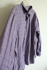 Synrgy Purple Windowpane Button Down Shirt | 2XL Tall