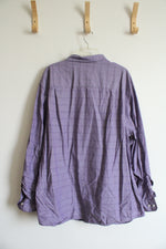 Synrgy Purple Windowpane Button Down Shirt | 2XL Tall