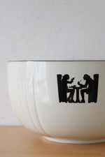 Hall's Superior Quality Kitchenware Tavern Silhouette Cream Ceramic Bowl | 8.5"