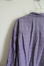 Synrgy Purple Windowpane Button Down Shirt | 2XL Tall