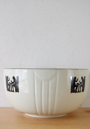 Hall's Superior Quality Kitchenware Tavern Silhouette Cream Ceramic Bowl | 8.5"