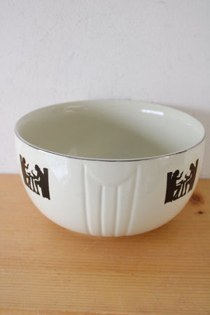 Hall's Superior Quality Kitchenware Tavern Silhouette Cream Ceramic Bowl | 8.5"