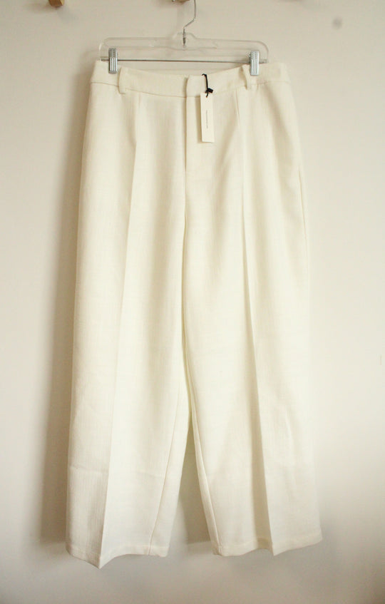 NEW Common Sense White Knit Trouser Pants | L