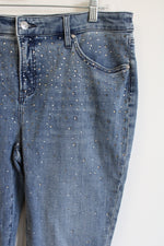 Chico's So Slimming Girlfriend Slum Leg Ankle Studded Jeans | 2 (12)