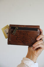NEW Patricia Nash Riot Rust Leather Map Print Wallet