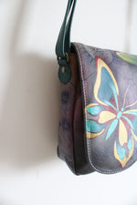 Anna By Anuschka Purple Butterfly Leather Crossbody Bag