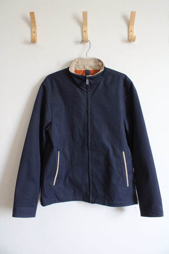 Rainforest Navy & Tan Trim Jacket | M