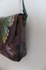 Anna By Anuschka Purple Butterfly Leather Crossbody Bag
