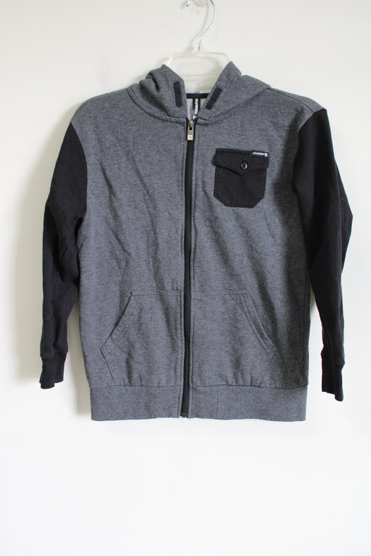 Ocean Current Gray & Black Zip Up Hoodie | M (10)