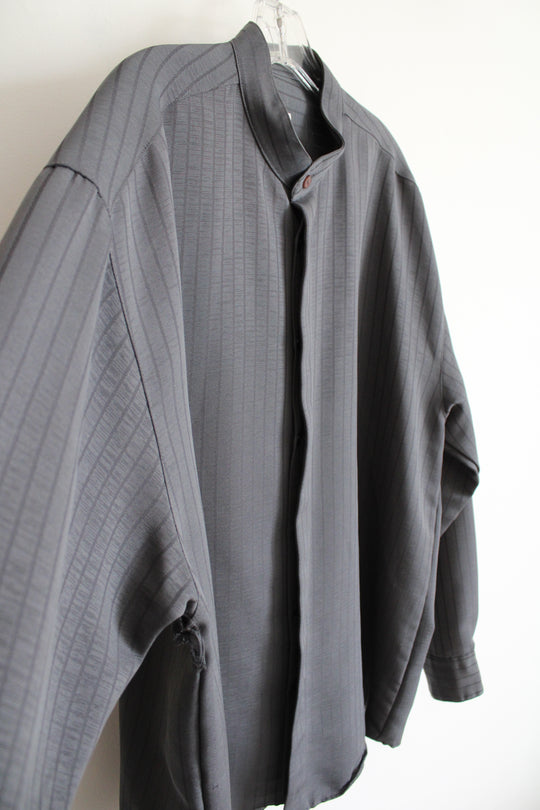 Pavo By Castrada Gray Striped Button Down Shirt | L (16-16.5)