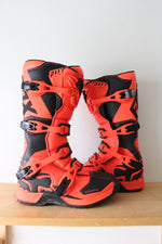 Fox Racing Neon Orange & Black Motocross Boots | Youth 8