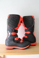 Fox Racing Neon Orange & Black Motocross Boots | Youth 8