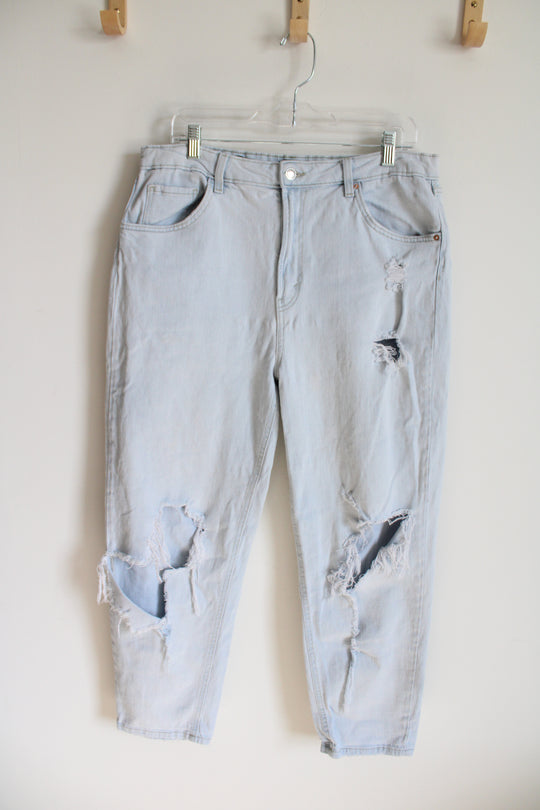 Wild Fable Highest Rise Mom Light Wash Distressed Jeans | 14