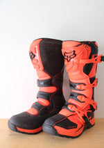 Fox Racing Neon Orange & Black Motocross Boots | Youth 8