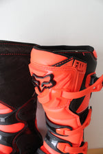 Fox Racing Neon Orange & Black Motocross Boots | Youth 8