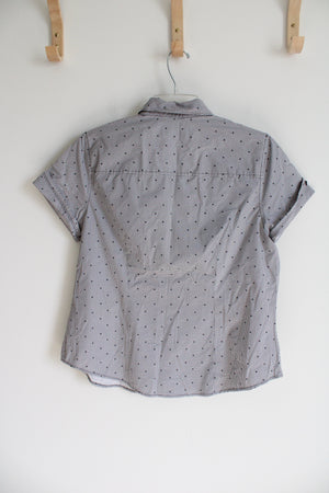 Liz Claiborne Career Black & White Button Down Shirt | M