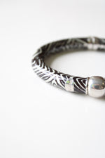 Rosato Zebra Striped Black & White Magnetic Clasp Enamel Bangle Bracelet
