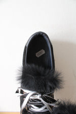 Joyks Black Fur & Metallic Shoes | Size 36
