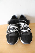 Joyks Black Fur & Metallic Shoes | Size 36